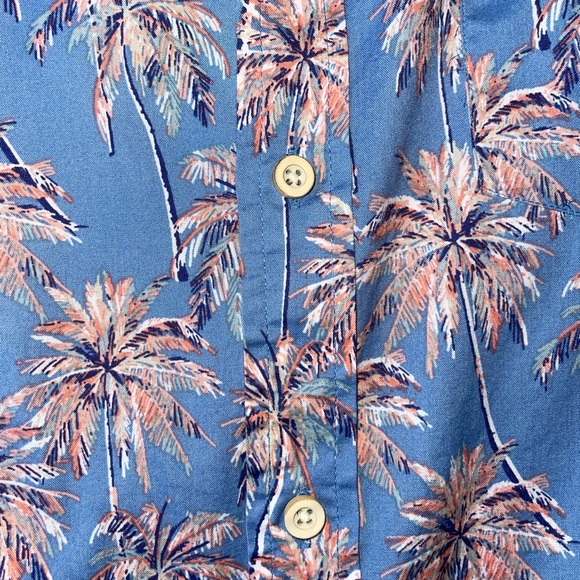 Blue Hawaiian Palm Tree Button Down Shirt | Men’s Size Medium - Picture 9 of 10